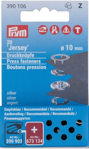 Prym Jersey snaps 10mm refill silver 20pc