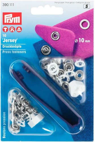 Prym Jersey Snaps 10mm white with tools 10pc