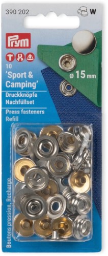 Prym snaps Refill Packs brass for 390201 15mm silver color