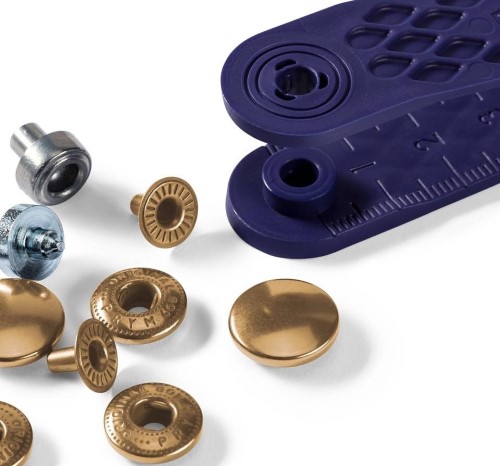 Prym Anorak Snaps 15mm gold with tools 10pc