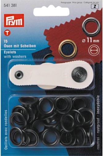 Prym Eyelets with washers 11mm burnished with tools 15pc