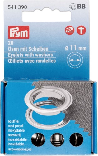 Prym Eyelets with Washers 11mm refill, 20 pcs