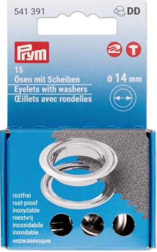 Prym Eyelets with Washers 14mm refill 15 pcs