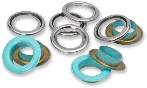 Prym Eyelets with washers 14mm refill mint 15pc