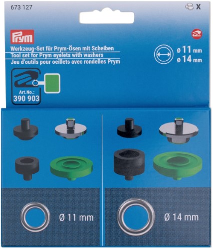 Prym Tool Set for Eyelets with Washers, 11 & 14mm, 8 pc