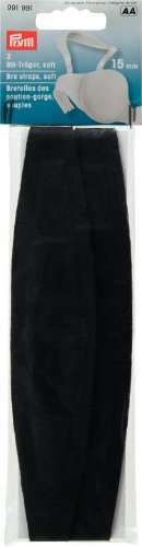 BRA STRAPS, BLACK 15MM